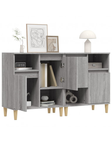 Credenze 2pz Grigio Sonoma 60x35x70 cm in Legno Multistrato