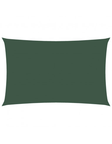 Parasole a Vela Oxford Rettangolare 2,5x5 m Verde Scuro