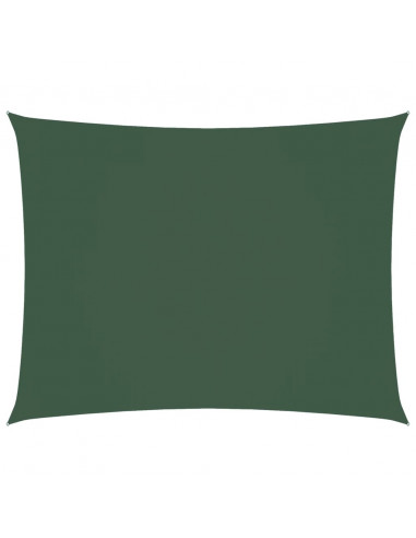 Parasole a Vela Oxford Rettangolare 3,5x5 m Verde Scuro