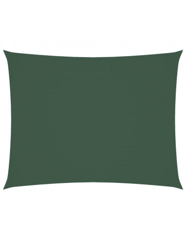 Parasole a Vela Oxford Rettangolare 5x7 m Verde Scuro