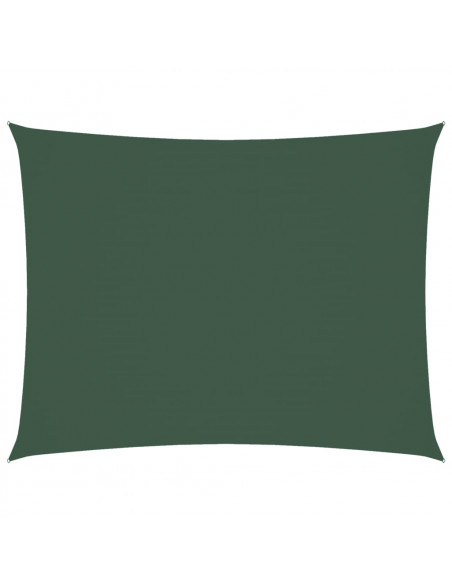 Parasole a Vela Oxford Rettangolare 5x7 m Verde Scuro