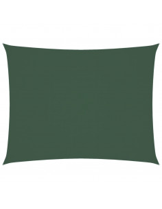 Parasole a Vela Oxford Rettangolare 4x5 m Verde Scuro 2