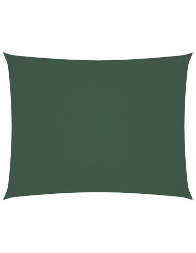 Parasole a Vela Oxford Rettangolare 4x5 m Verde Scuro