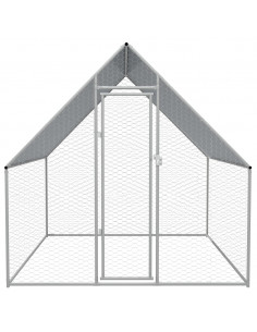 Gabbia per Polli da Esterno in Acciaio Zincato 2x2x1,92 m 2