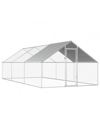 Gabbia per Polli da Esterno 2,75x6x1,92m in Acciaio Zincato