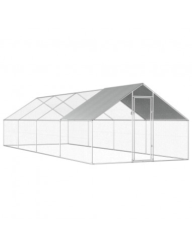 Gabbia per Polli da Esterno 2,75x8x1,92m in Acciaio Zincato