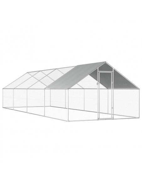 Gabbia per Polli da Esterno 2,75x8x1,92m in Acciaio Zincato