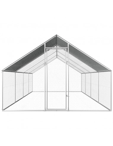 Gabbia per Polli da Esterno 2,75x8x1,92m in Acciaio Zincato