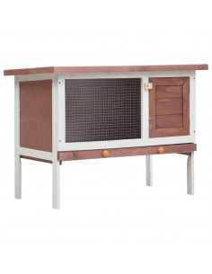 Conigliera per Esterni con Piano Singolo Marrone in Legno 2