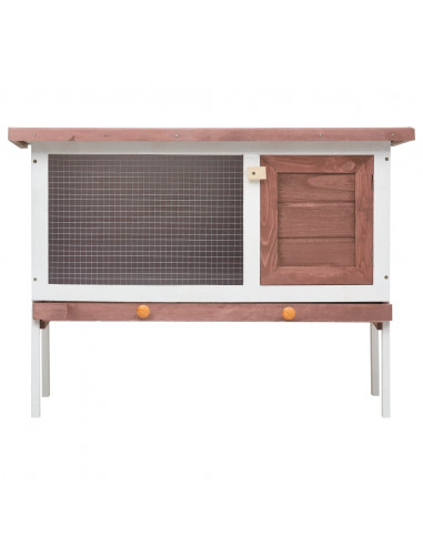 Conigliera per Esterni con Piano Singolo Marrone in Legno