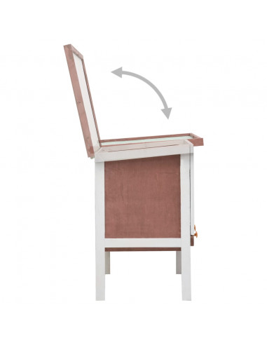 Conigliera per Esterni con Piano Singolo Marrone in Legno