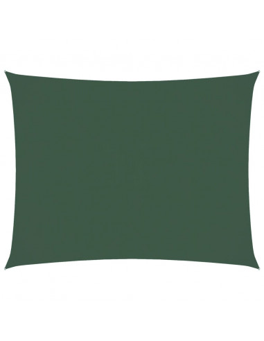 Parasole a Vela Oxford Rettangolare 5x6 m Verde Scuro