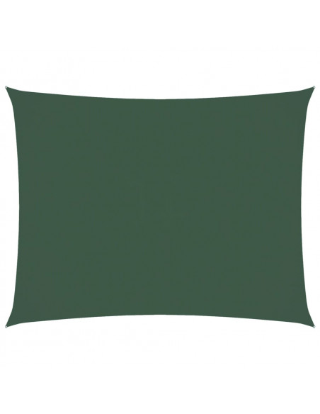Parasole a Vela Oxford Rettangolare 5x6 m Verde Scuro