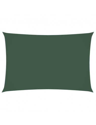 Parasole a Vela Oxford Rettangolare 2x4 m Verde Scuro
