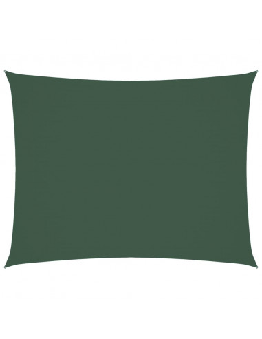 Parasole a Vela Oxford Rettangolare 3,5x4,5 m Verde Scuro