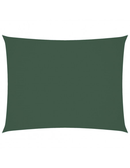 Parasole a Vela Oxford Rettangolare 3,5x4,5 m Verde Scuro