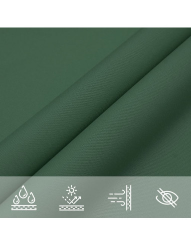Parasole a Vela Oxford Rettangolare 4x7 m Verde Scuro