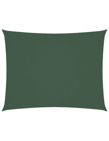 Parasole a Vela Oxford Rettangolare 4x6 m Verde Scuro