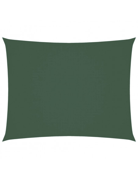 Parasole a Vela Oxford Rettangolare 4x6 m Verde Scuro