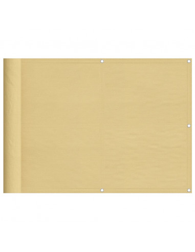 Paravento da Balcone Sabbia 75x500 cm 100% Poliestere Oxford