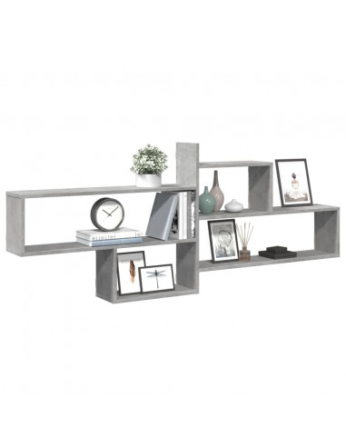 Mensola a Parete Grigio Cemento 167,5x18x68 cm in Truciolato