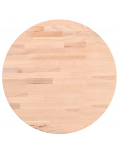 Piano per Tavolo Ø40x4 cm Rotondo in Legno Massello di Faggio 2