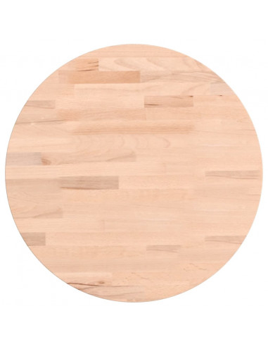 Piano per Tavolo Ø40x4 cm Rotondo in Legno Massello di Faggio