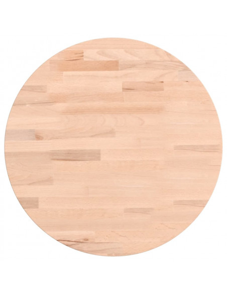 Piano per Tavolo Ø40x4 cm Rotondo in Legno Massello di Faggio
