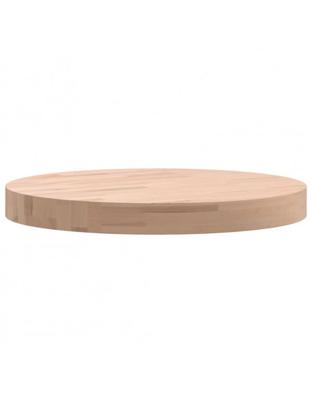 Piano per Tavolo Ø40x4 cm Rotondo in Legno Massello di Faggio