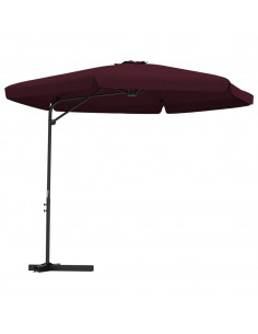 Ombrellone da Giardino con Palo in Acciaio 300 cm Rosso Bordò 2