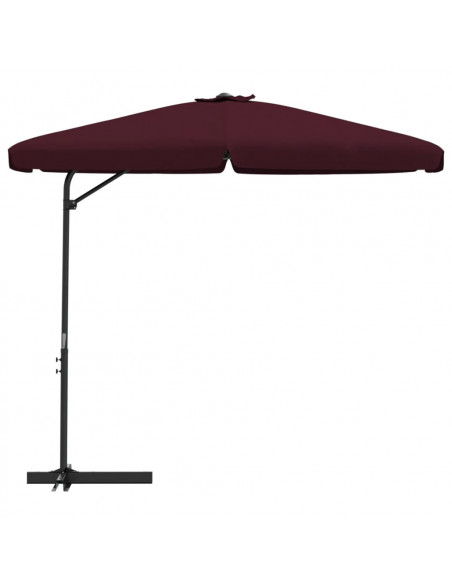 Ombrellone da Giardino con Palo in Acciaio 300 cm Rosso Bordò