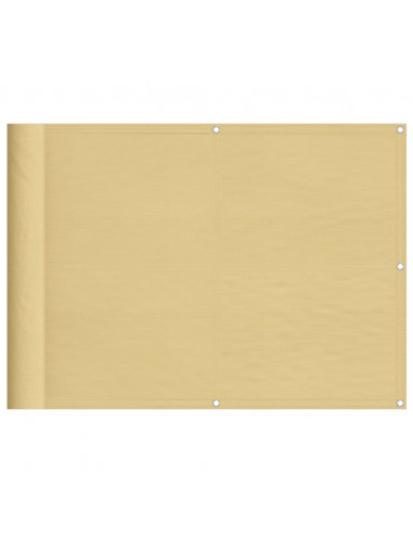 Paravento da Balcone Sabbia 75x600 cm 100% Poliestere Oxford