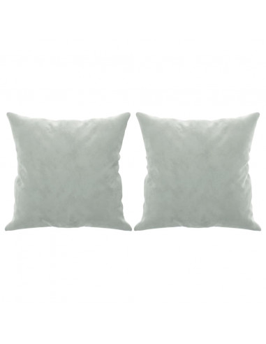 Divano a 2 Posti con Cuscini Grigio Chiaro 120 cm in Velluto