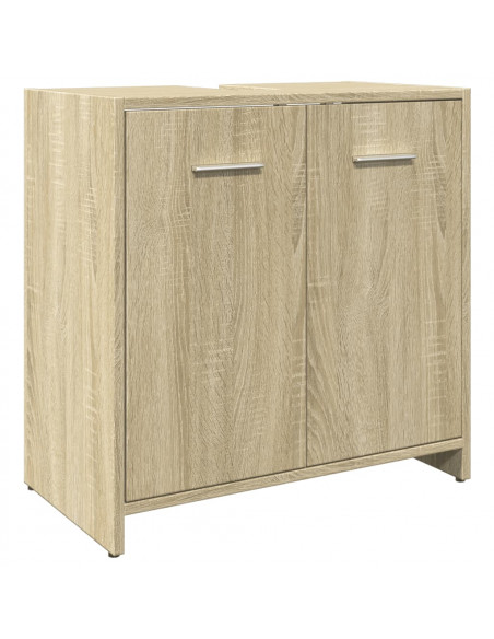 Set Mobili da Bagno 3 pz Rovere Sonoma in Legno Multistrato