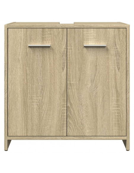 Set Mobili da Bagno 3 pz Rovere Sonoma in Legno Multistrato