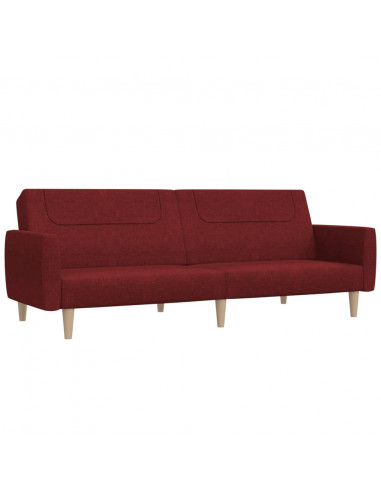 Divano Letto a 2 Posti Rosso Vino in Tessuto