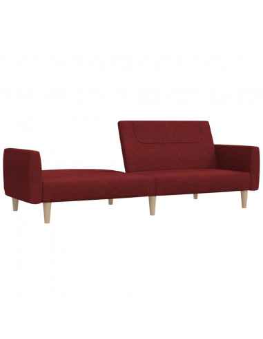 Divano Letto a 2 Posti Rosso Vino in Tessuto