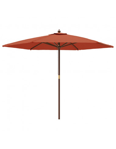 Ombrellone da Giardino con Palo in Legno Terracotta 299x240 cm