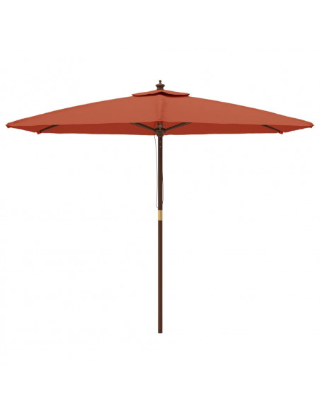 Ombrellone da Giardino con Palo in Legno Terracotta 299x240 cm