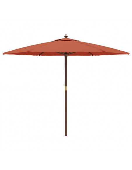 Ombrellone da Giardino con Palo in Legno Terracotta 299x240 cm