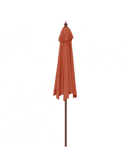 Ombrellone da Giardino con Palo in Legno Terracotta 299x240 cm