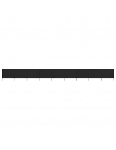 Paravento a 9 Pannelli in Tessuto 1200x160 cm Nero 2