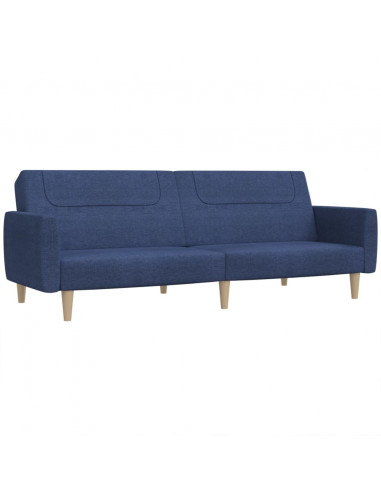 Divano Letto a 2 Posti Blu in Tessuto