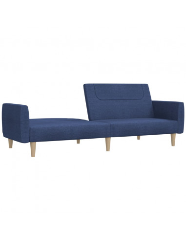 Divano Letto a 2 Posti Blu in Tessuto