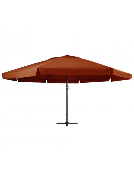 Ombrellone da Esterni con Palo in Alluminio 600 cm Terracotta
