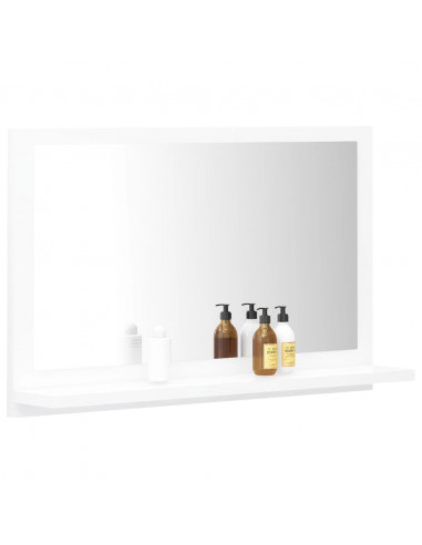 Specchio da Bagno Bianco 60x10,5x37 cm in Legno Multistrato