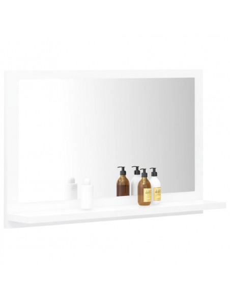 Specchio da Bagno Bianco 60x10,5x37 cm in Legno Multistrato