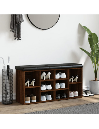 Panca Porta Scarpe Rovere Marrone 102x32x50cm Legno Multistrato