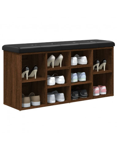 Panca Porta Scarpe Rovere Marrone 102x32x50cm Legno Multistrato