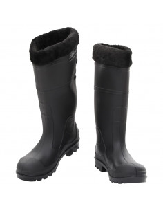 Stivali da Pioggia con Calzini Rimovibili Neri Misura 40 cm PVC 2